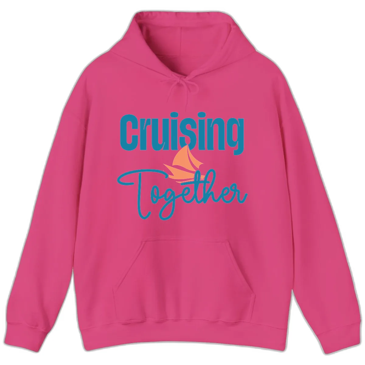 Cruising Together Sailboat Hoodie in Heliconia