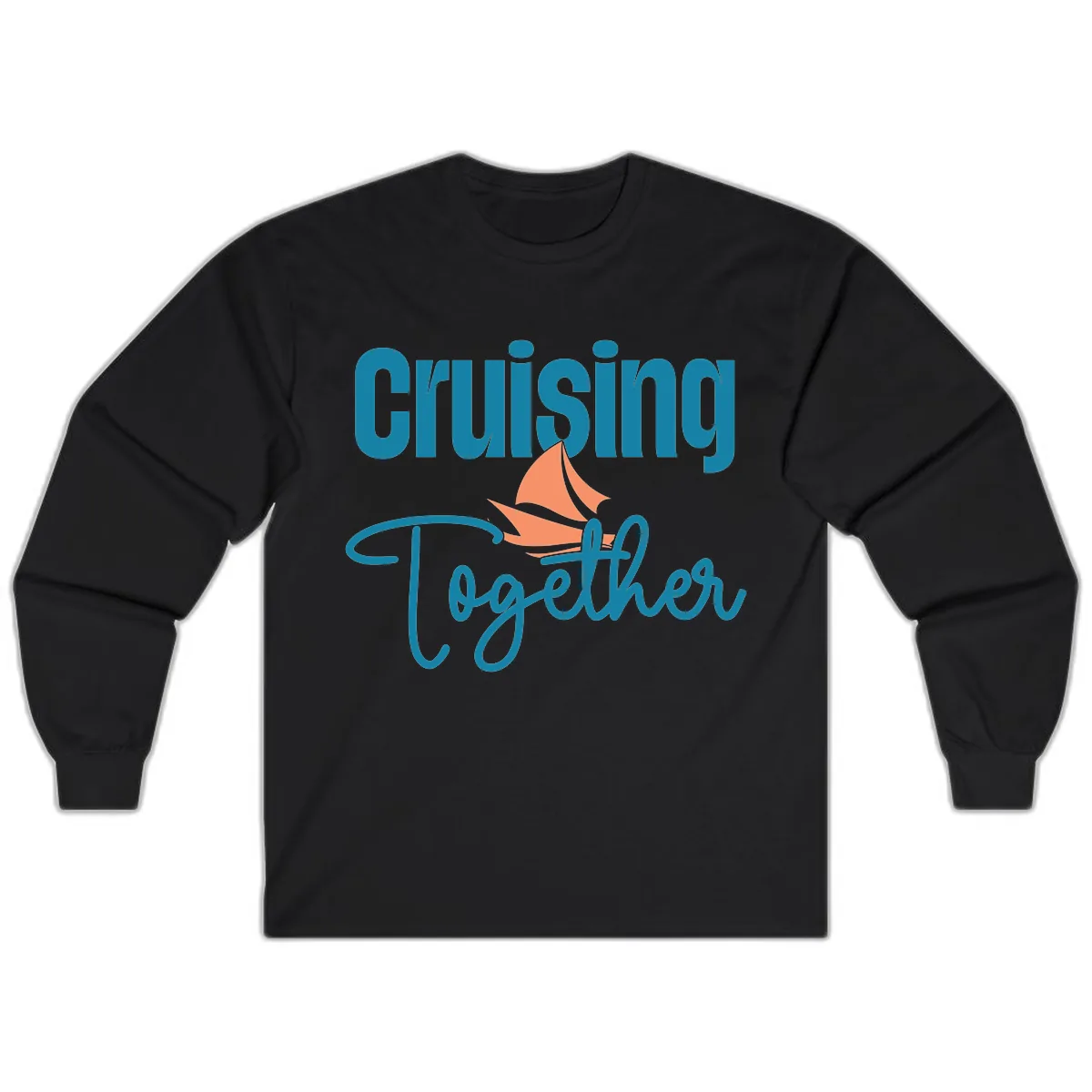 Cruising Together Sailboat Long Sleeve in Black