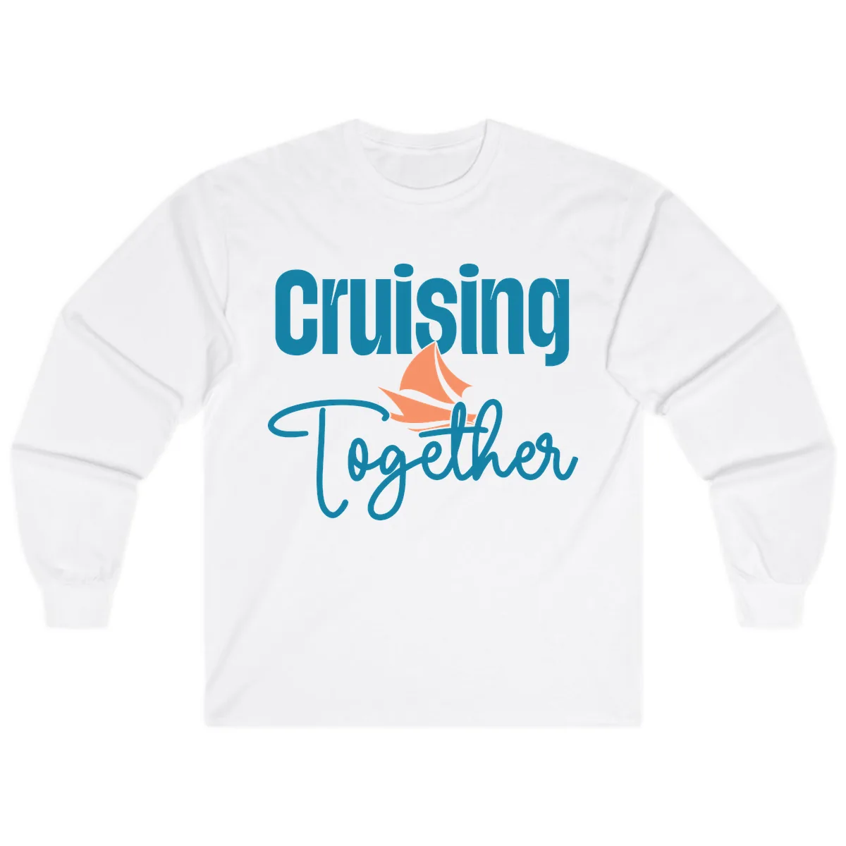 Cruising Together Sailboat Long Sleeve in White