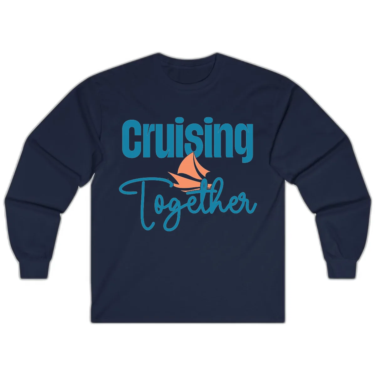 Cruising Together Sailboat Long Sleeve in Navy