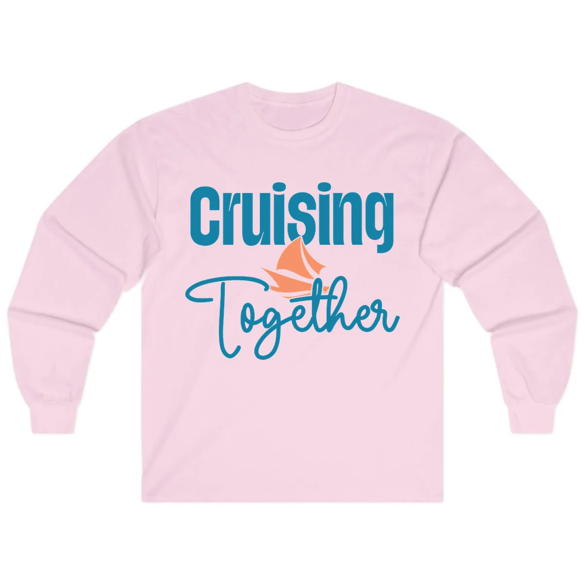 Cruising Together Sailboat Long Sleeve in Light Pink