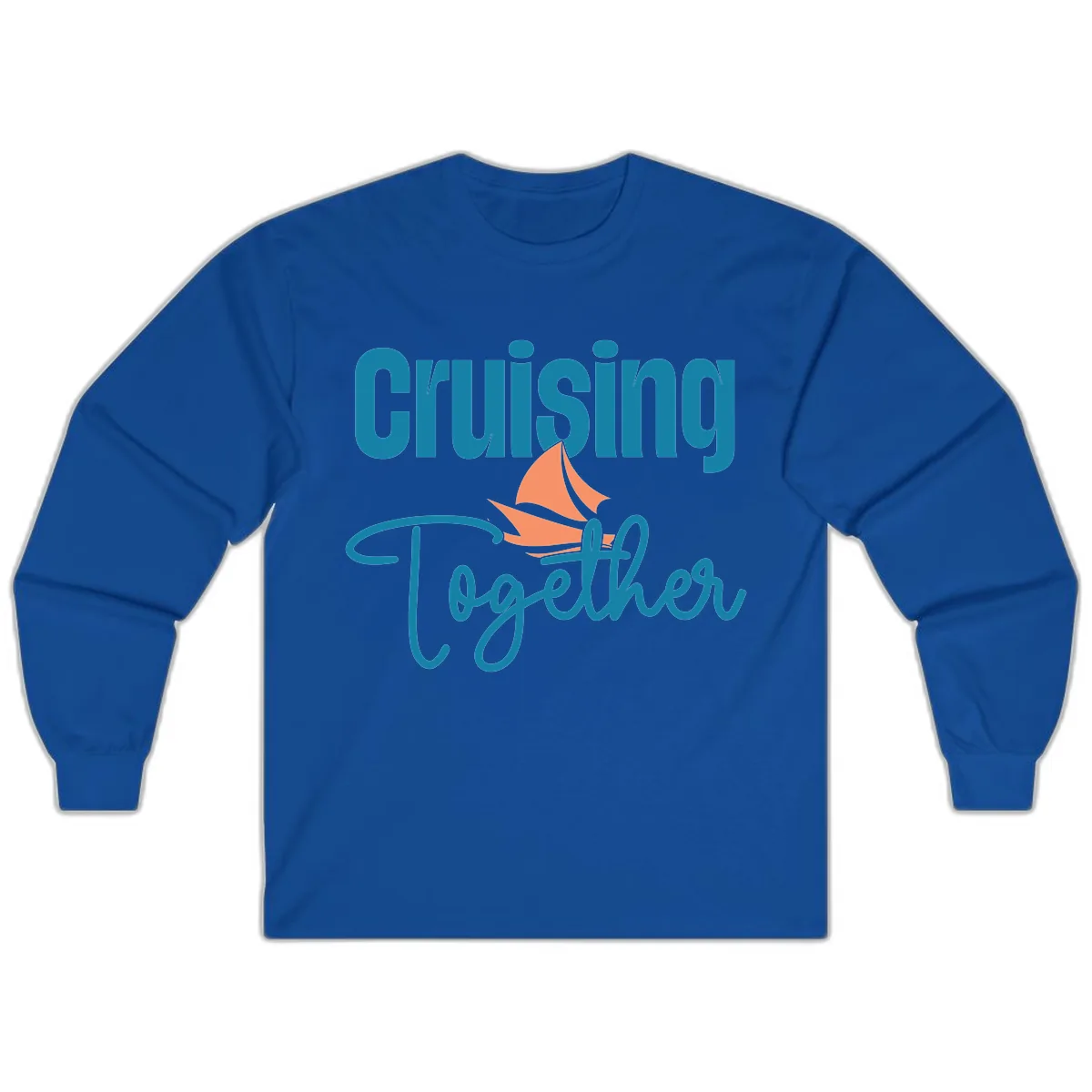 Cruising Together Sailboat Long Sleeve in Royal