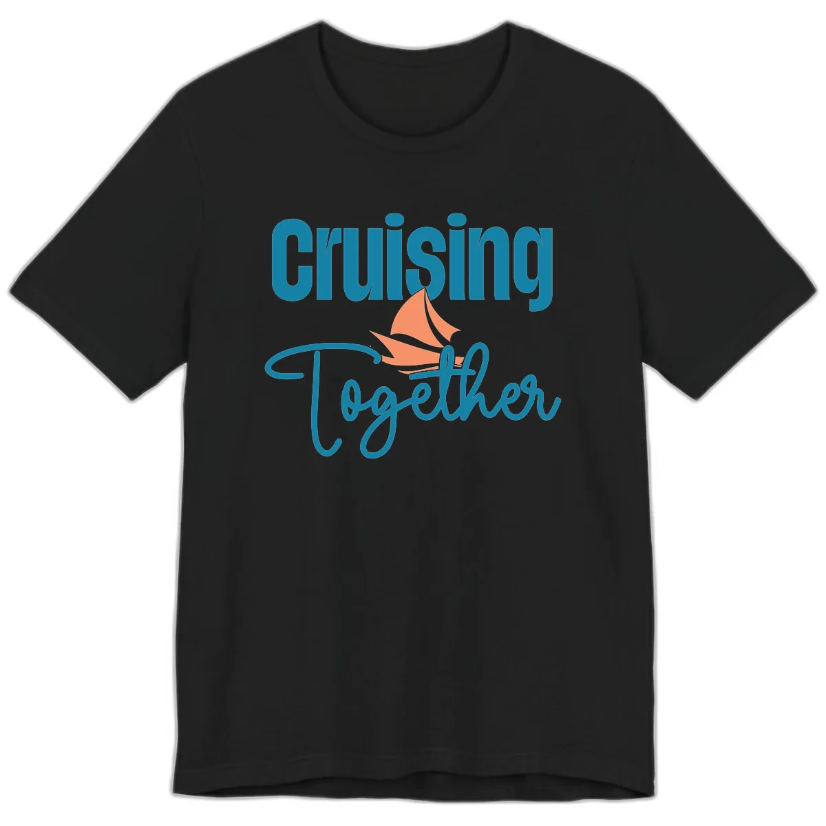 Cruising Together Sailboat Premium T-Shirt in Black