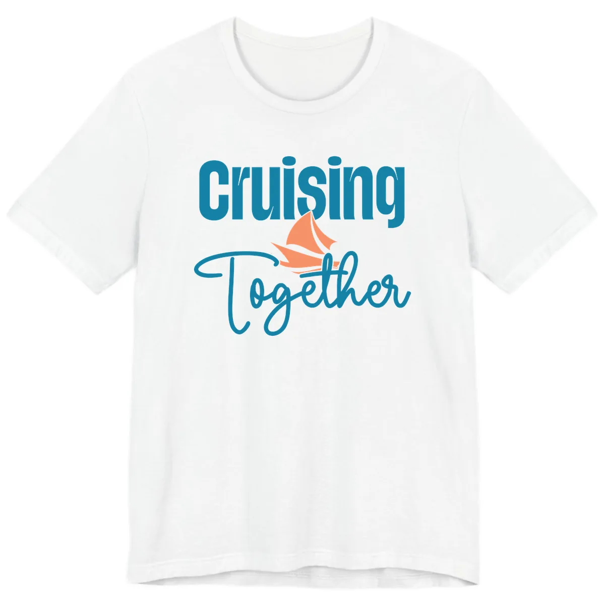 Cruising Together Sailboat Premium T-Shirt in White