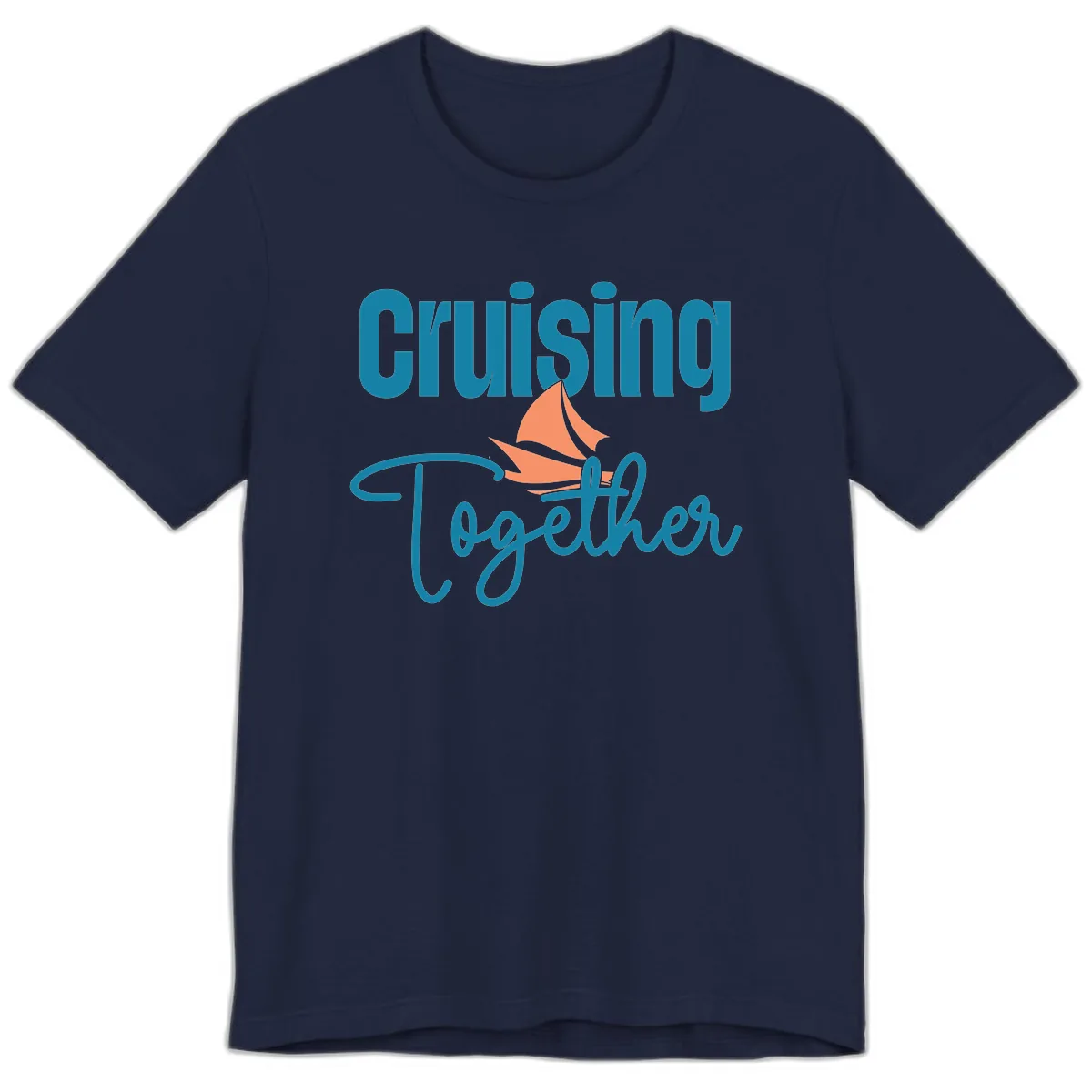Cruising Together Sailboat Premium T-Shirt in Navy