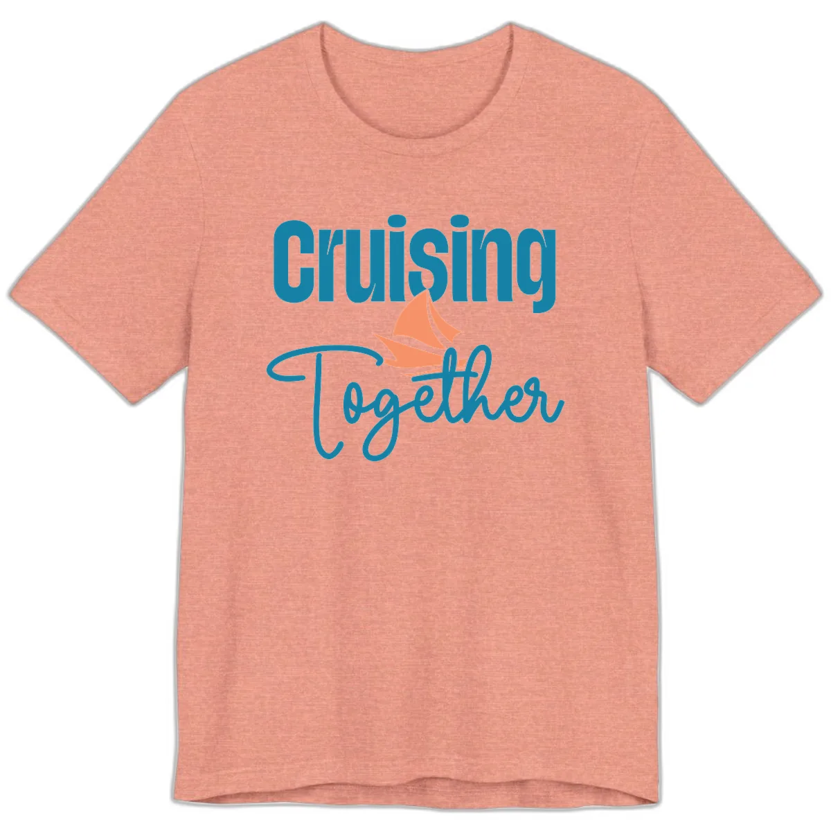 Cruising Together Sailboat Premium T-Shirt in Heather Sunset