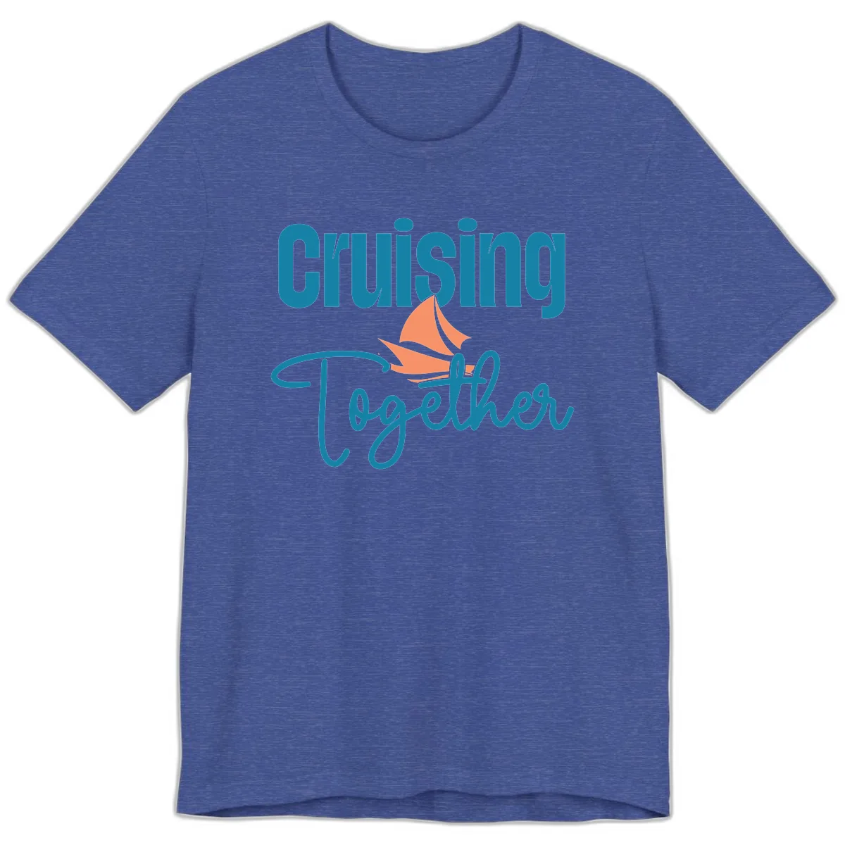 Cruising Together Sailboat Premium T-Shirt in Heather True Royal