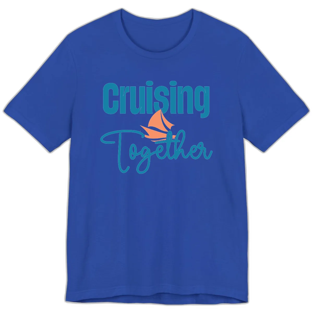 Cruising Together Sailboat Premium T-Shirt in True Royal