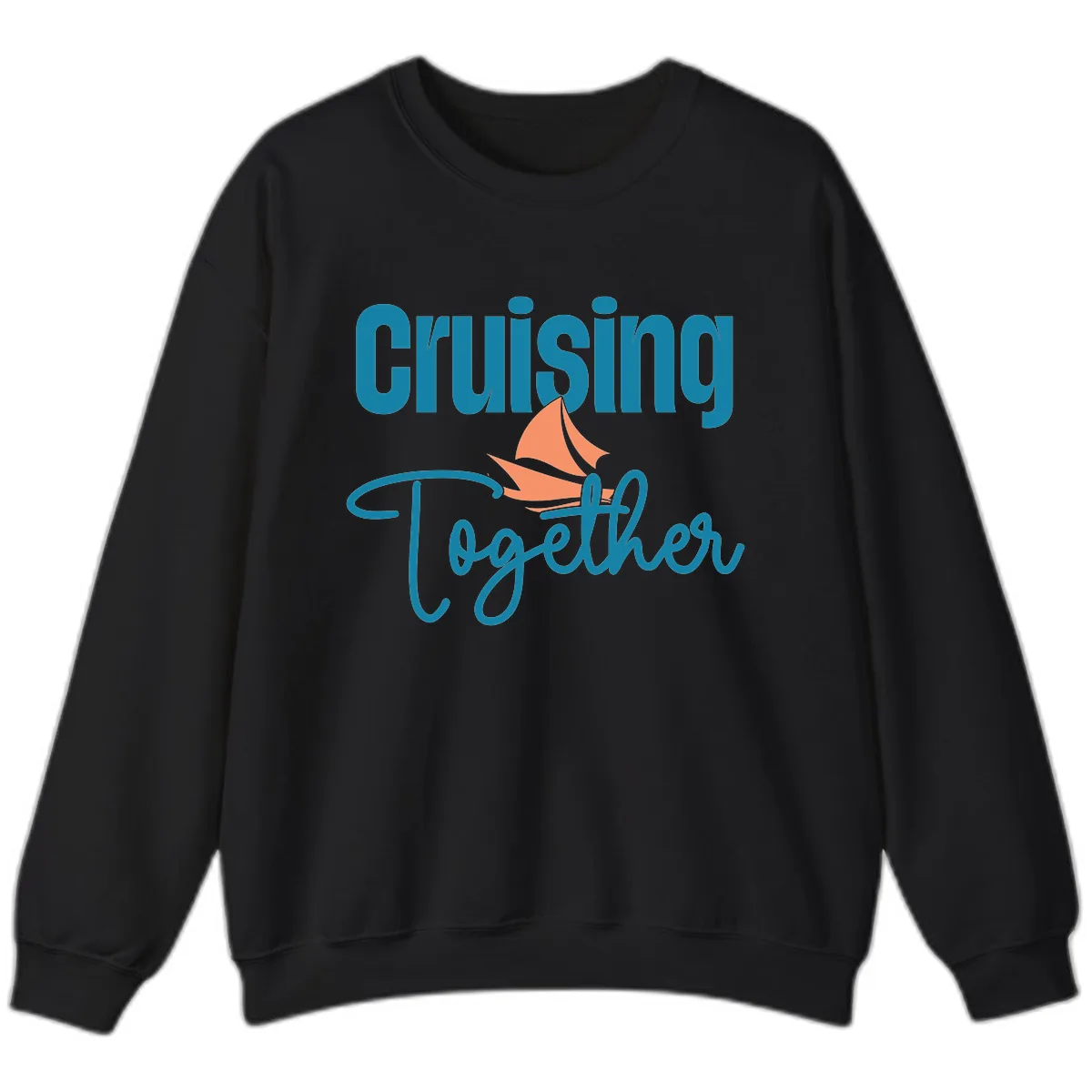 Cruising Together Sailboat Sweatshirt in Black