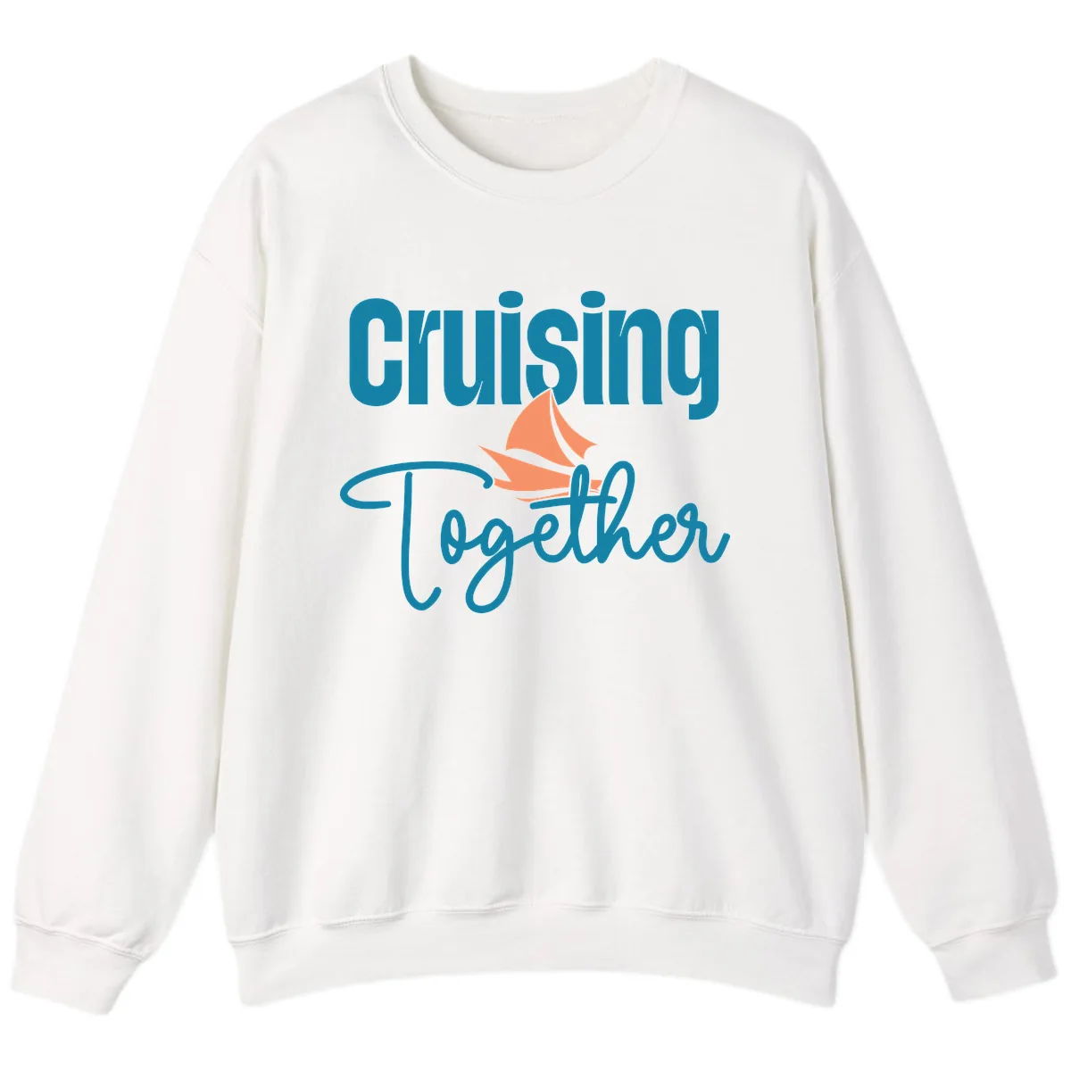 Cruising Together Sailboat Sweatshirt in White