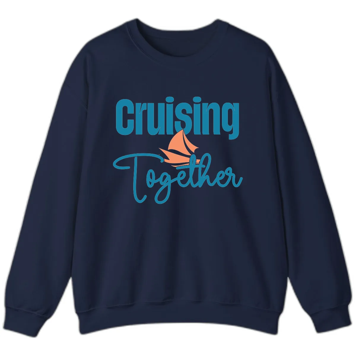 Cruising Together Sailboat Sweatshirt in Navy