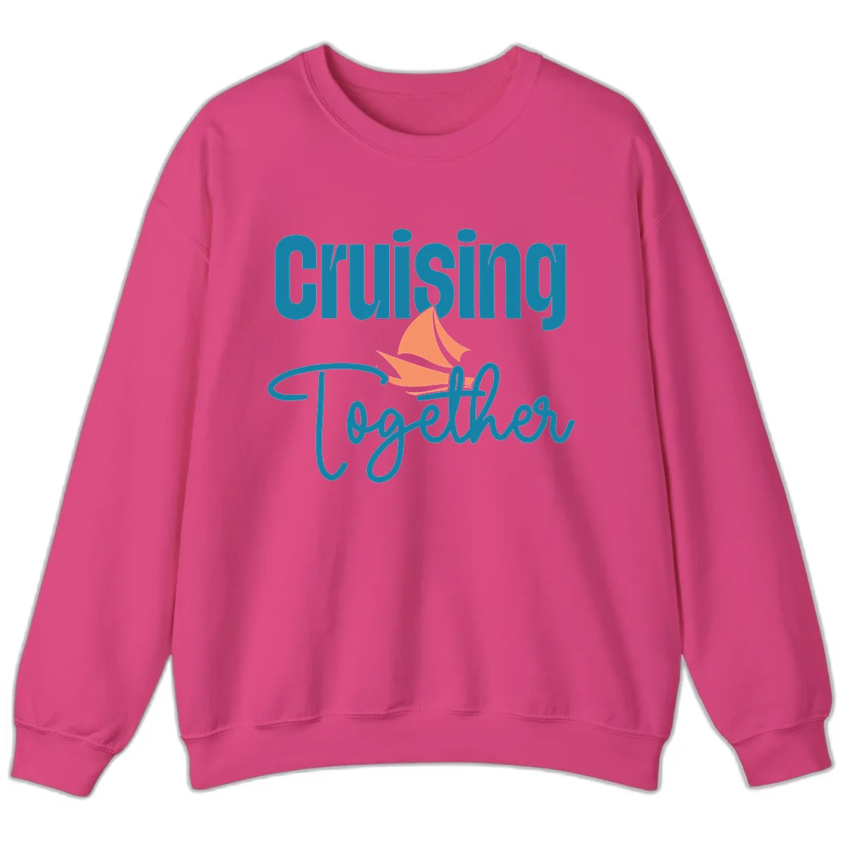 Cruising Together Sailboat Sweatshirt in Heliconia