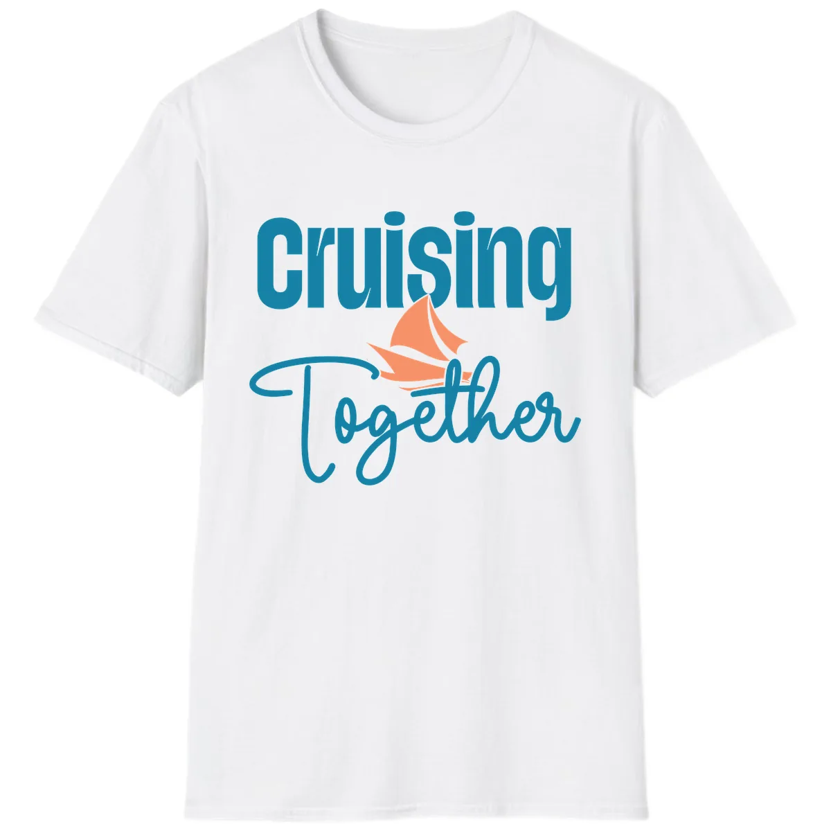 Cruising Together Sailboat T-Shirt in White