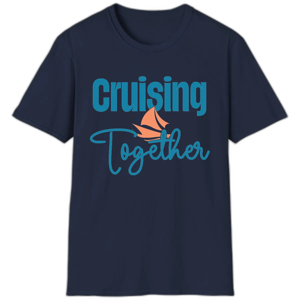 Cruising Together Sailboat T-Shirt in Navy