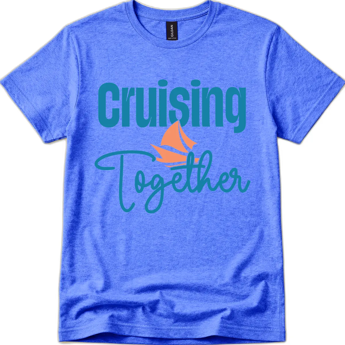 Cruising Together Sailboat T-Shirt in Heather Royal