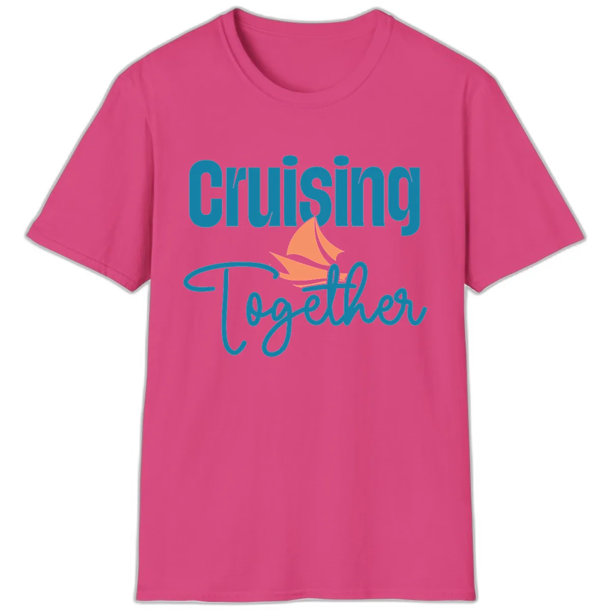 Cruising Together Sailboat T-Shirt in Heliconia