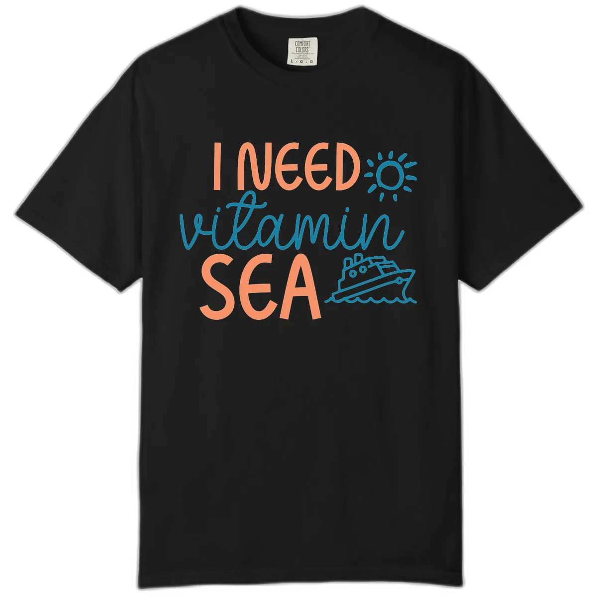 I Need Vitamin Sea Comfort Color in Black