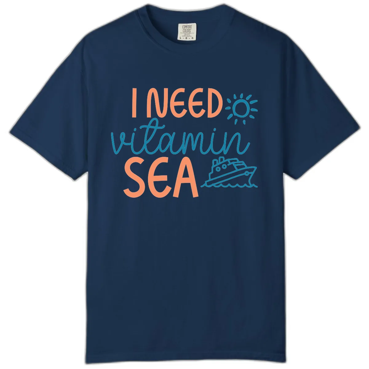 I Need Vitamin Sea Comfort Color in Navy