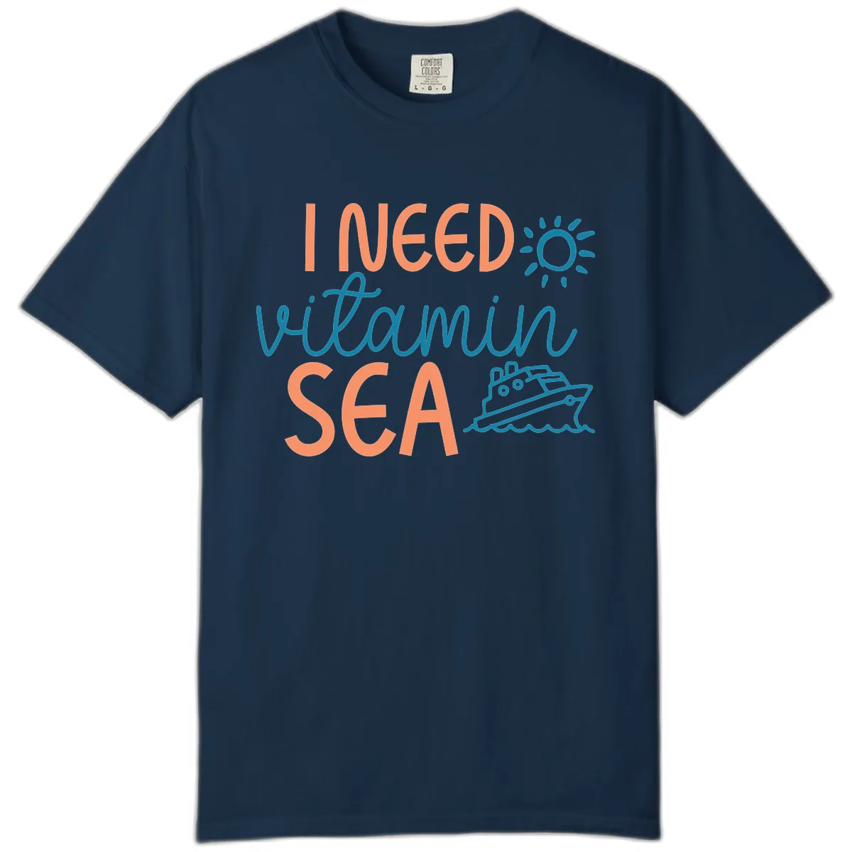 I Need Vitamin Sea Comfort Color in True Navy