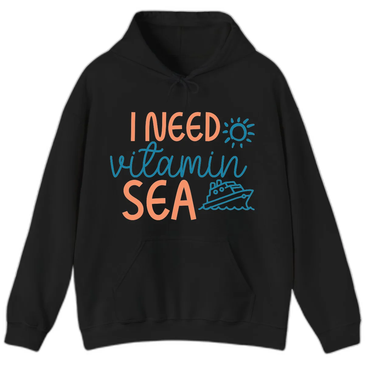 I Need Vitamin Sea Hoodie in Black