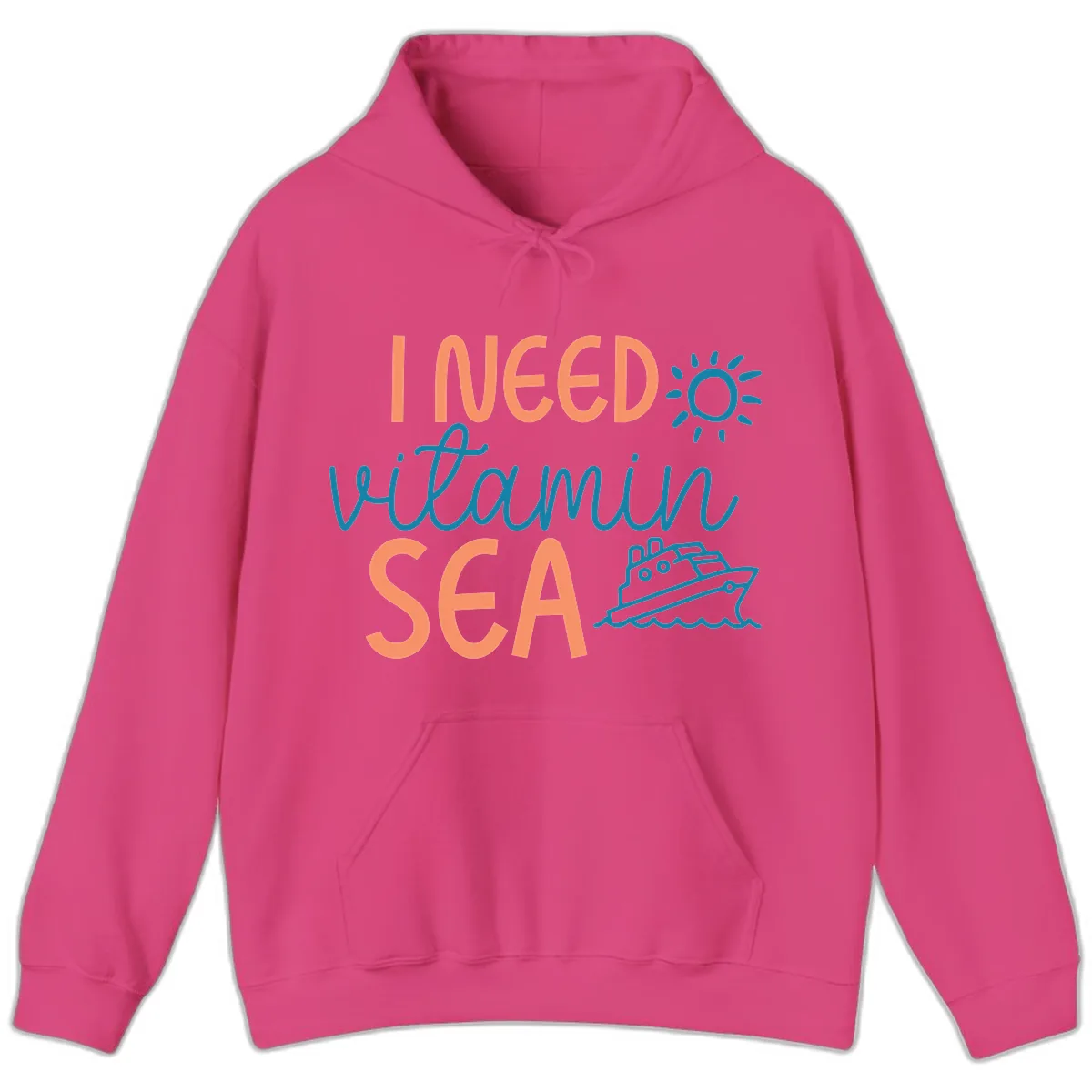 I Need Vitamin Sea Hoodie in Heliconia