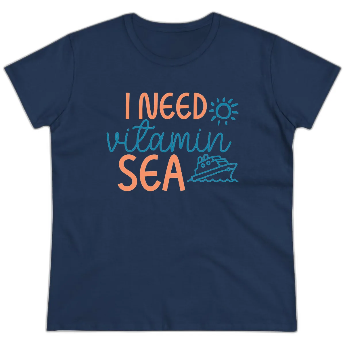 I Need Vitamin Sea Ladies Tee in Navy