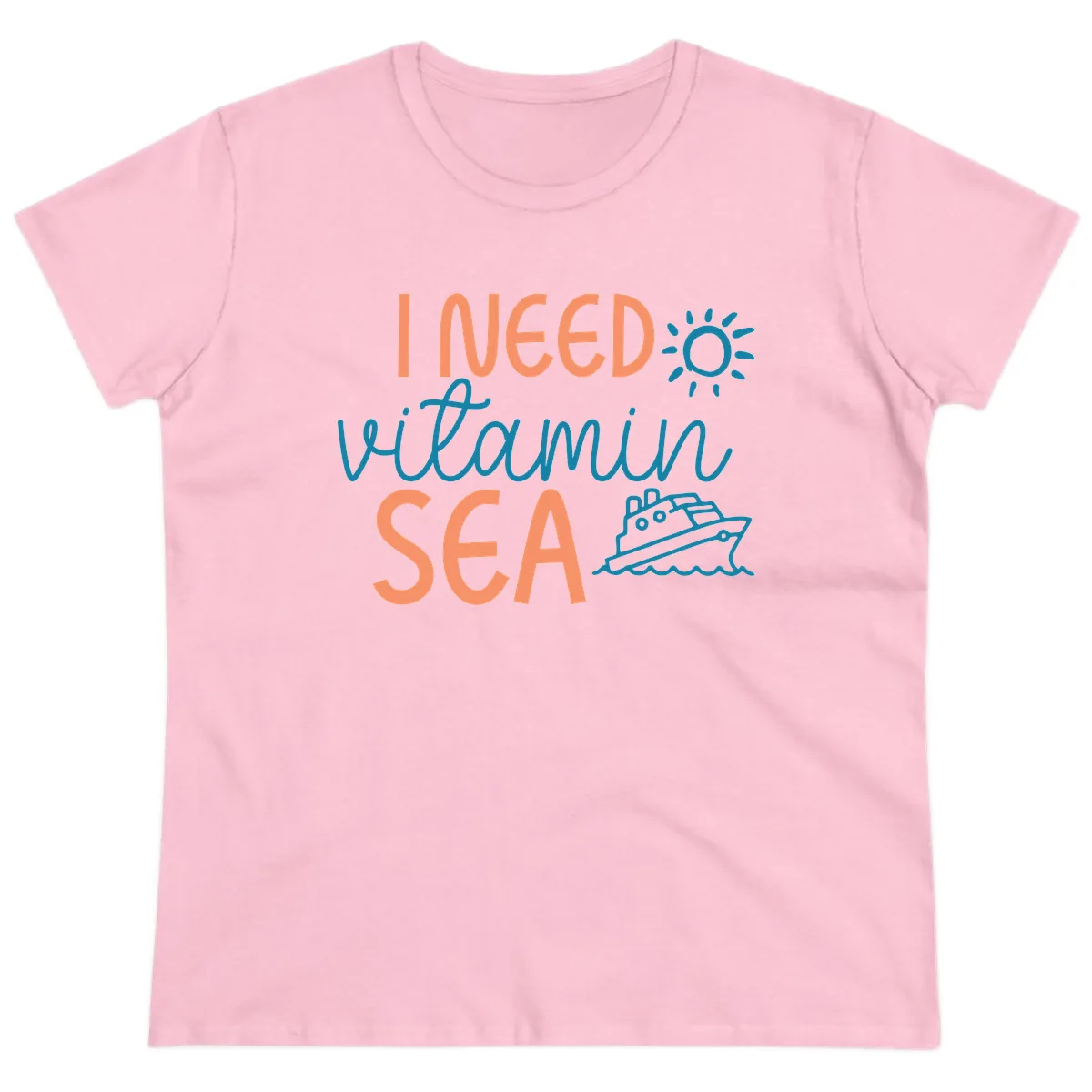 I Need Vitamin Sea Ladies Tee in Light Pink