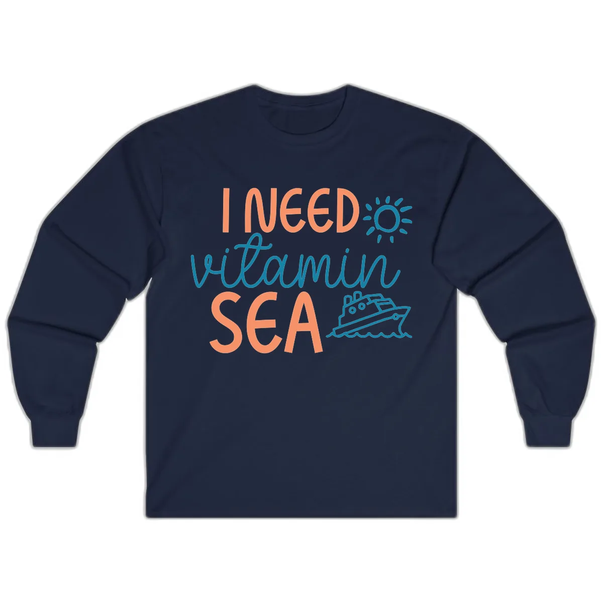 I Need Vitamin Sea Long Sleeve in Navy