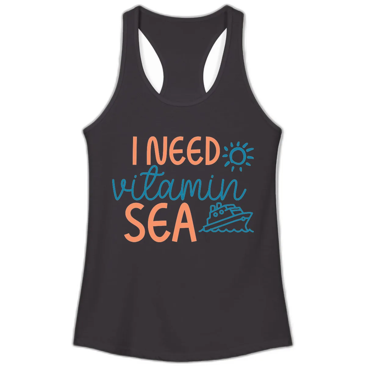 I Need Vitamin Sea Ladies Tank in Black