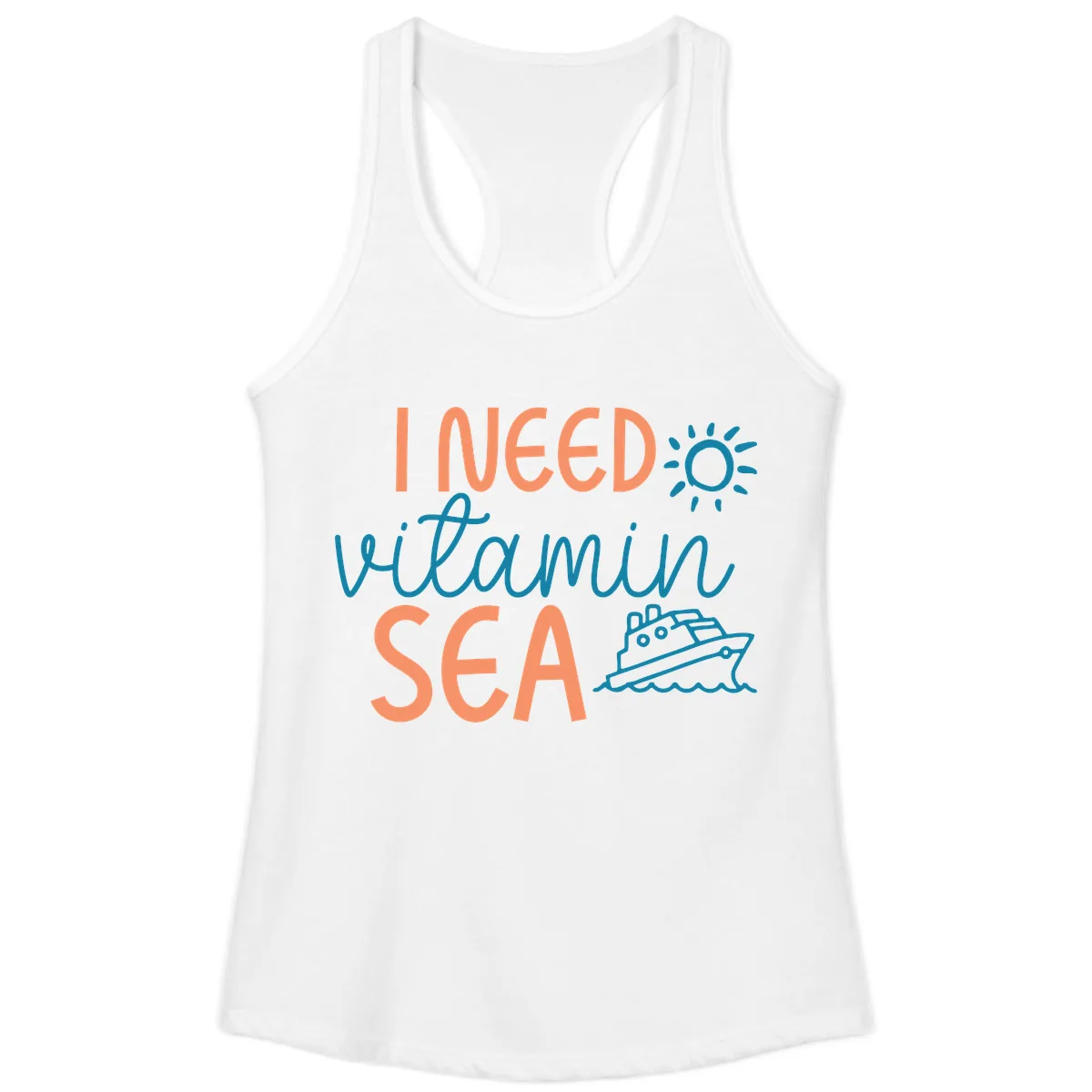 I Need Vitamin Sea Ladies Tank in White