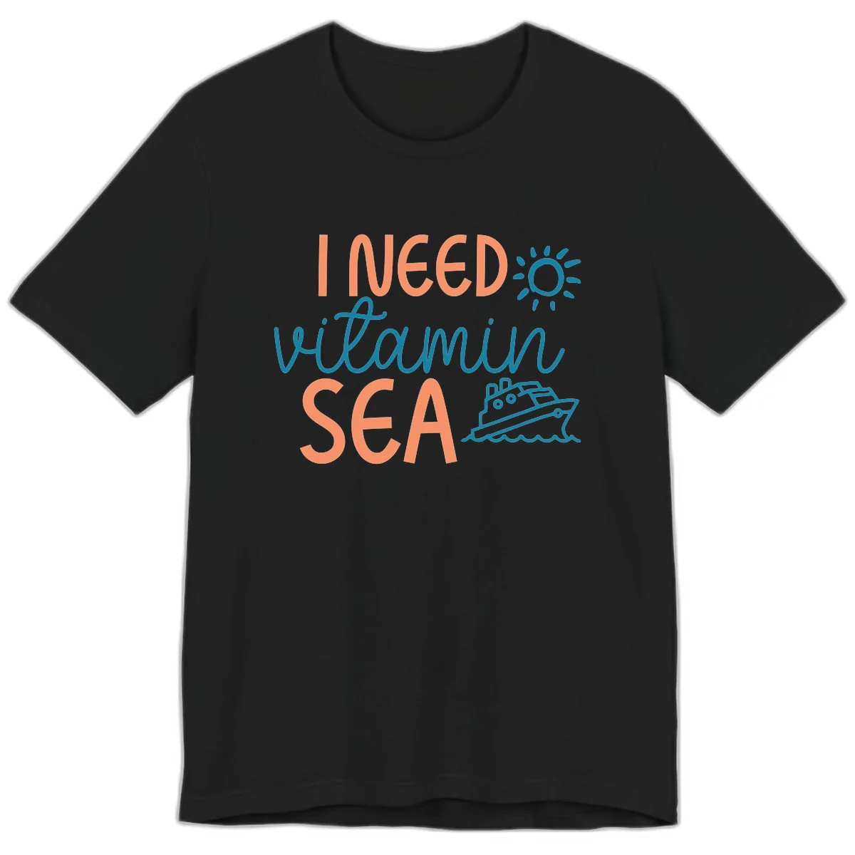 I Need Vitamin Sea Premium T-Shirt in Black