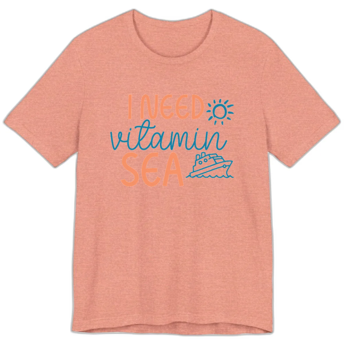 I Need Vitamin Sea Premium T-Shirt in Heather Sunset