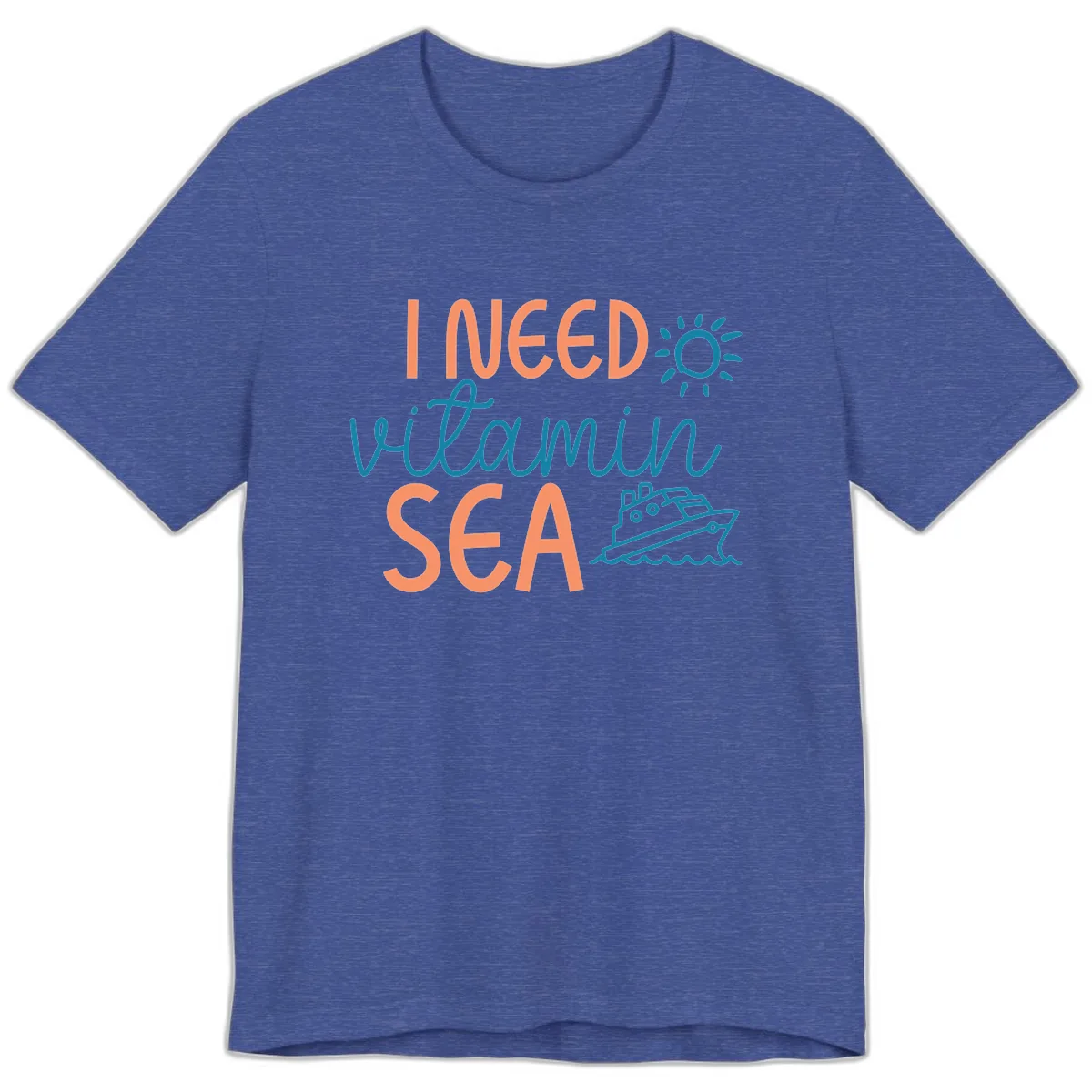 I Need Vitamin Sea Premium T-Shirt in Heather True Royal