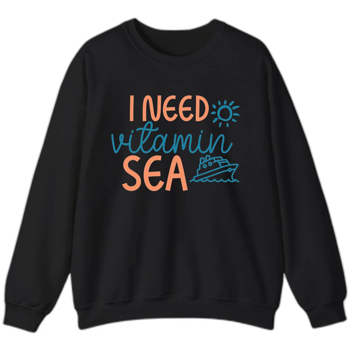 I Need Vitamin Sea Sweatshirt in Black