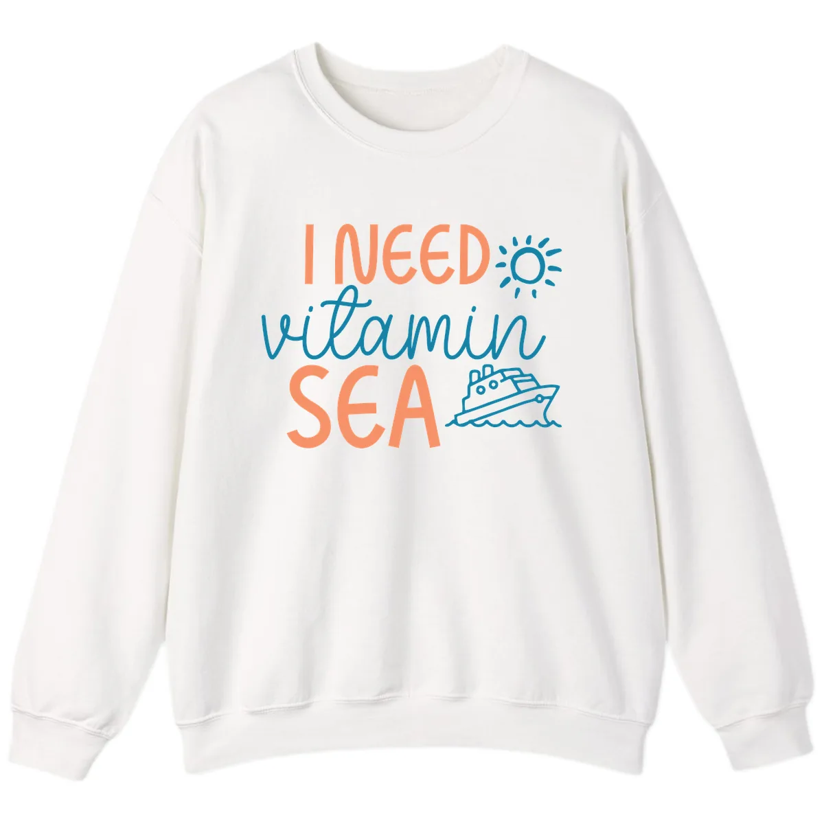 I Need Vitamin Sea Sweatshirt in White