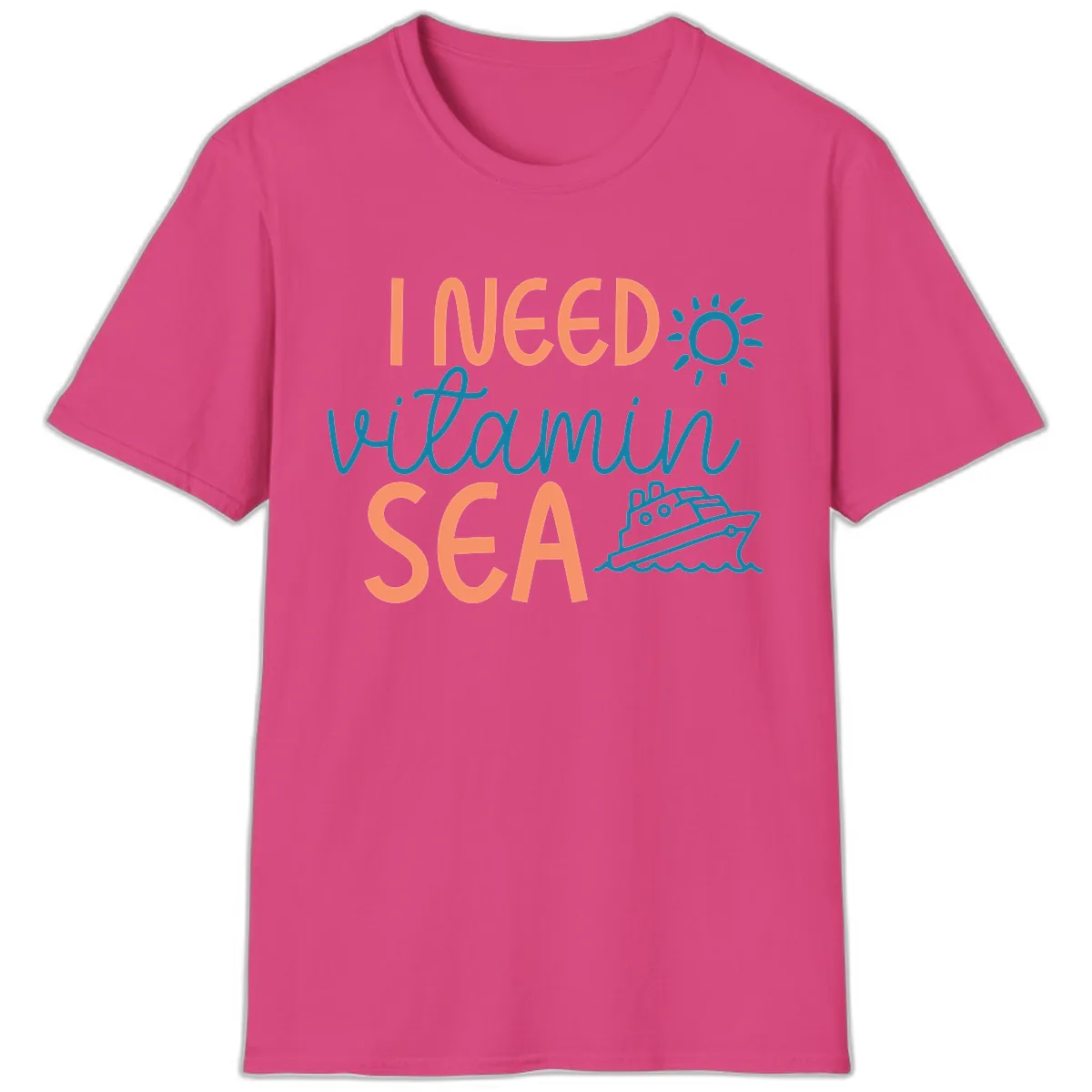 I Need Vitamin Sea T-Shirt in Heliconia