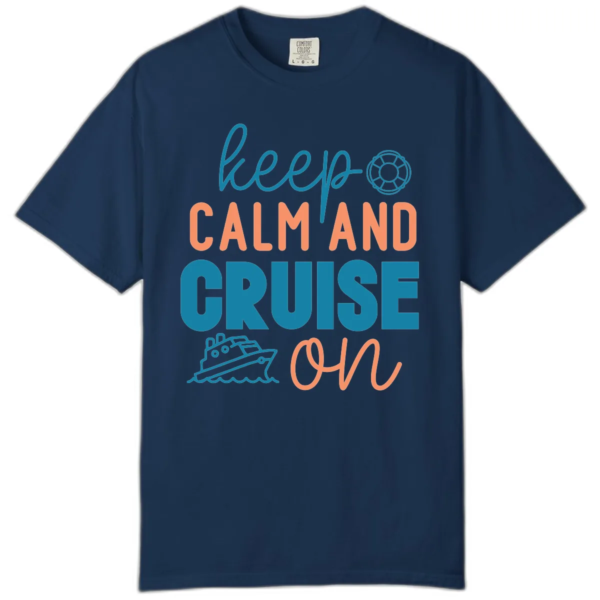Keep Calm and Cruise On Comfort Color in Navy