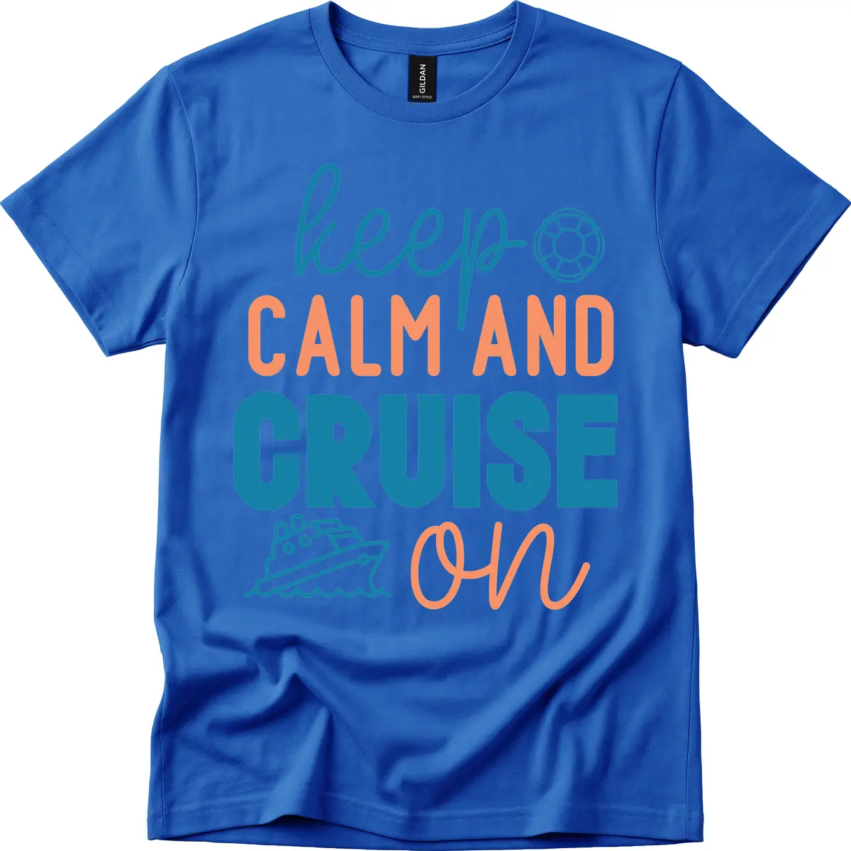 Keep Calm and Cruise On T-Shirt in Royal