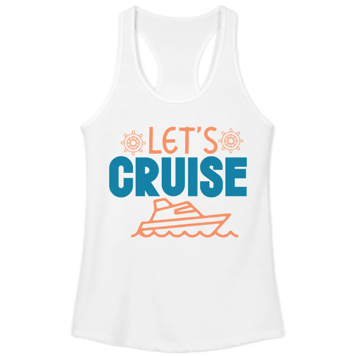 Let's Cruise Ladies Tank in White