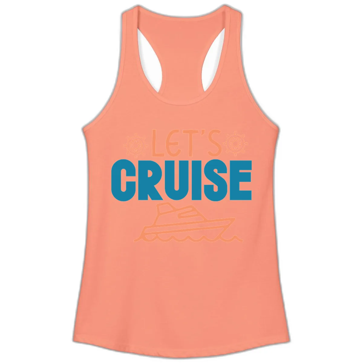 Let's Cruise Ladies Tank in Solid Light Orange