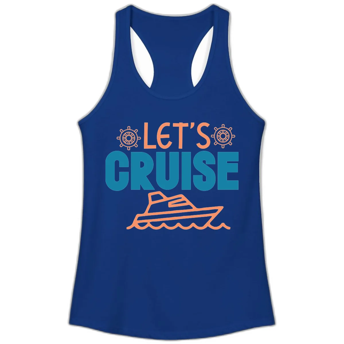 Let's Cruise Ladies Tank in Solid Royal