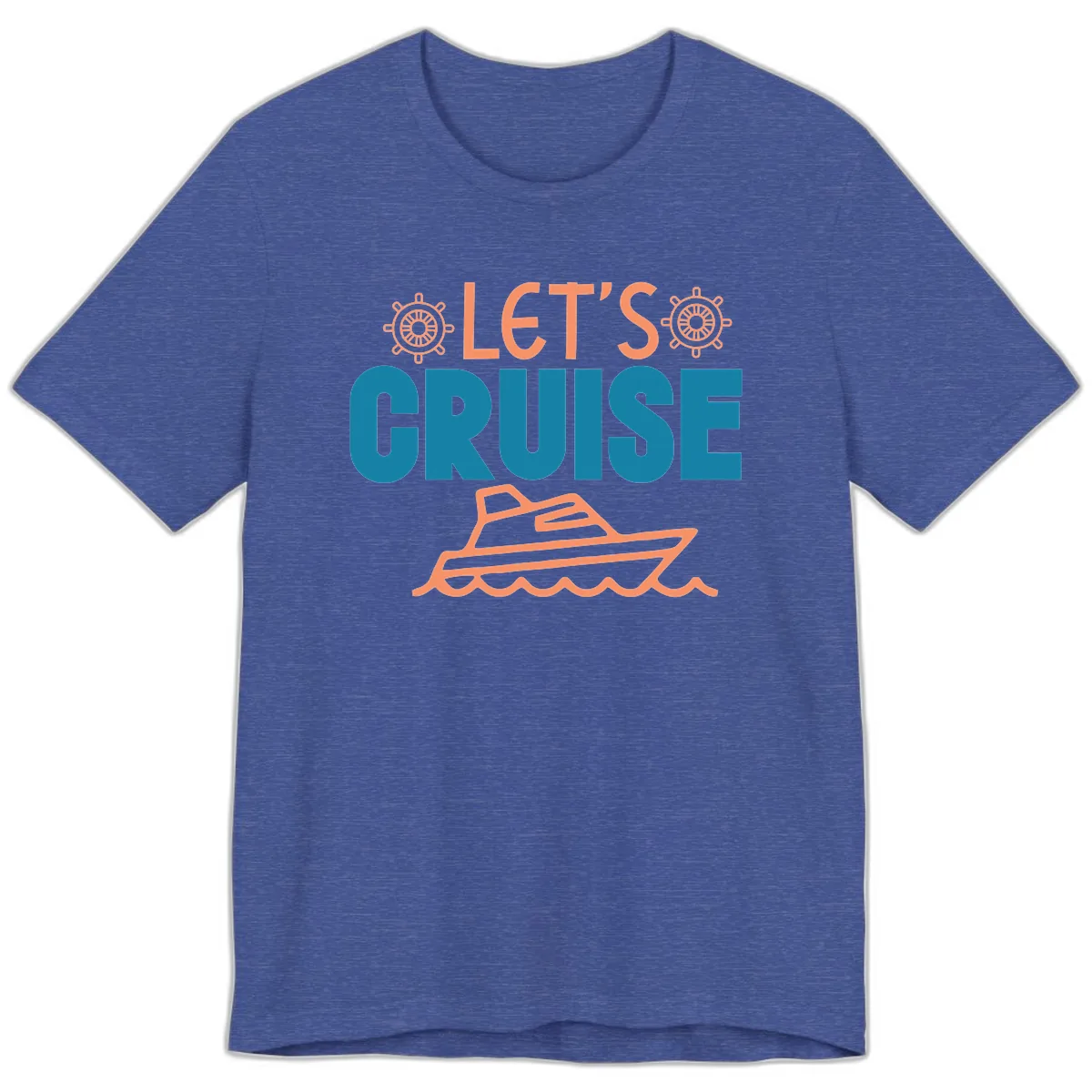 Let's Cruise Premium T-Shirt in Heather True Royal