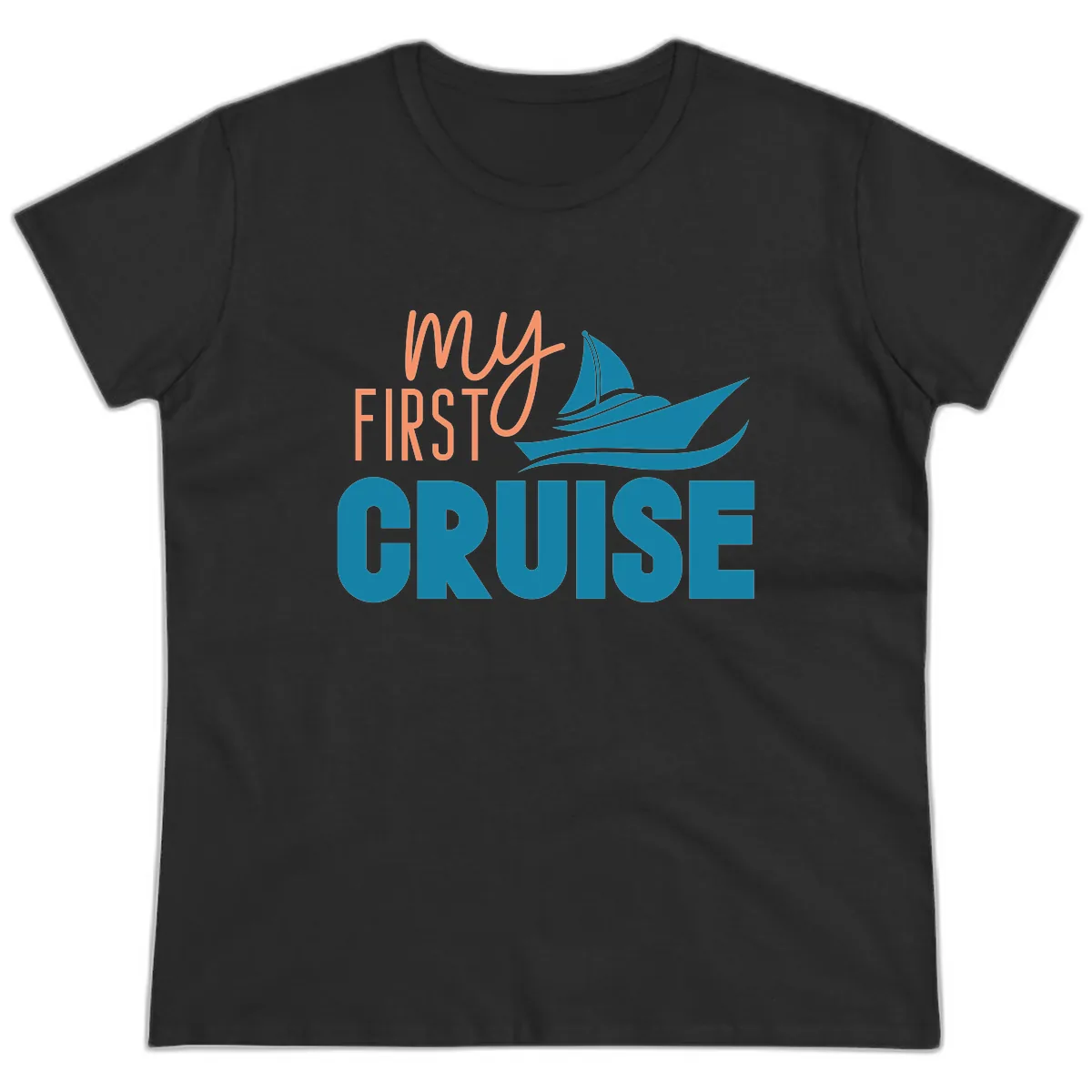 My First Cruise Ladies Tee in Black