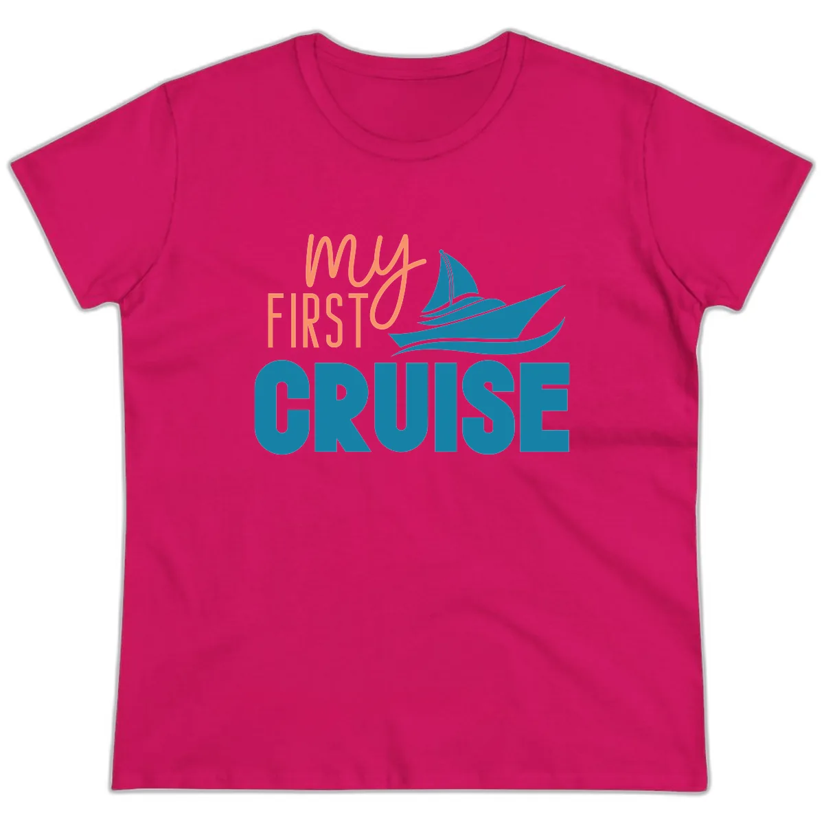 My First Cruise Ladies Tee in Heliconia