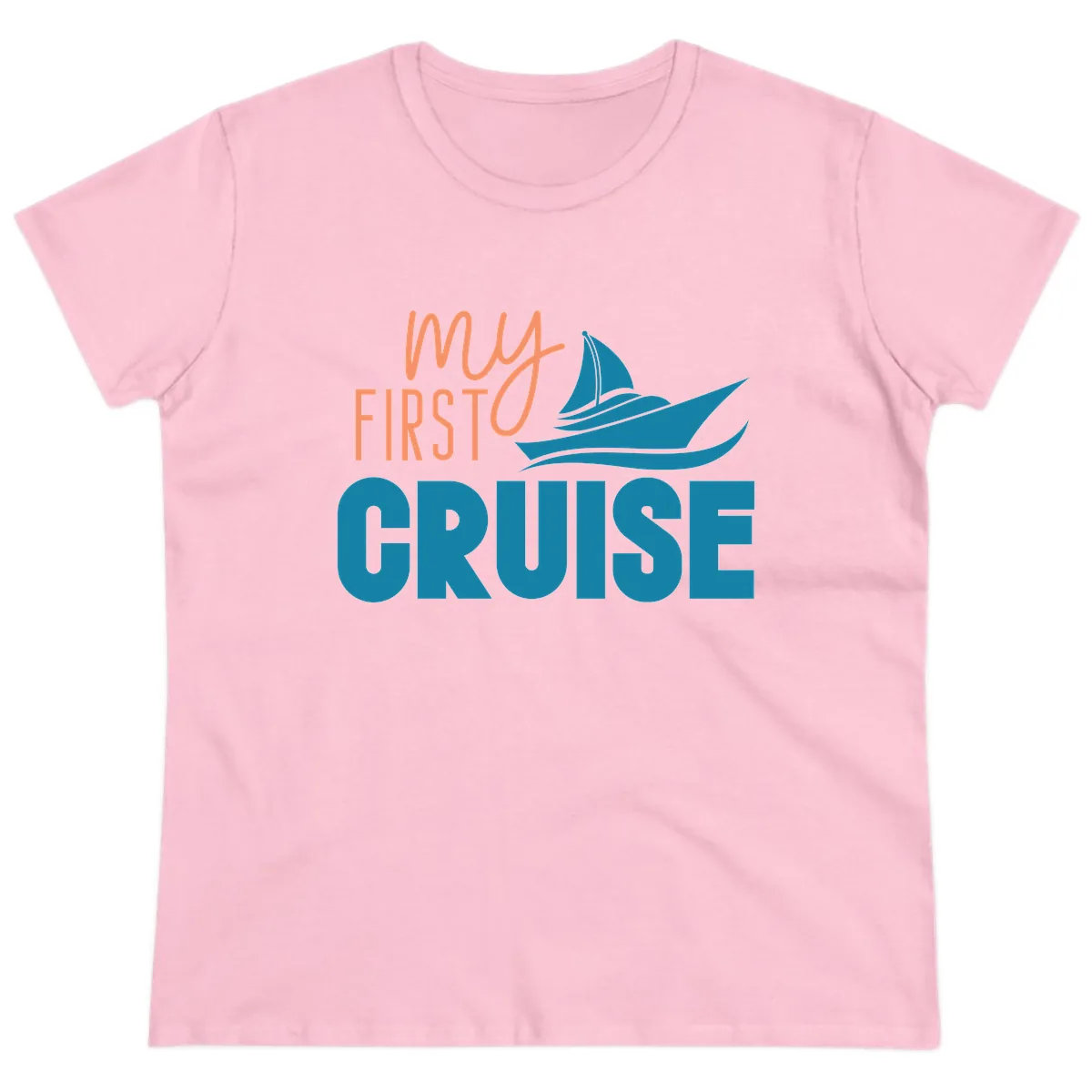 My First Cruise Ladies Tee in Light Pink