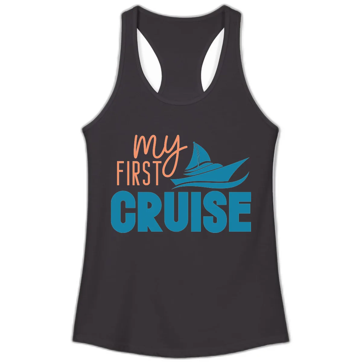 My First Cruise Ladies Tank in Black