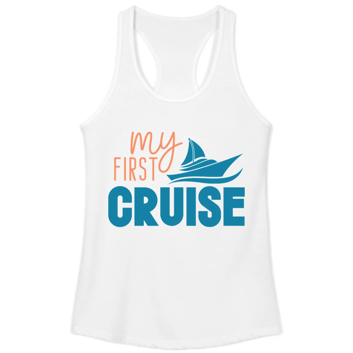 My First Cruise Ladies Tank in White