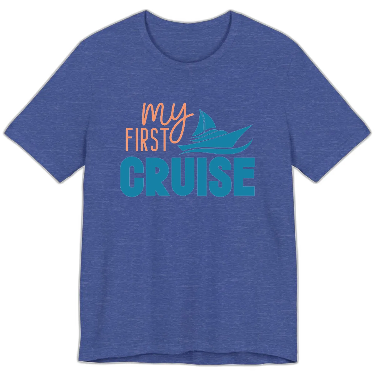 My First Cruise Premium T-Shirt in Heather True Royal
