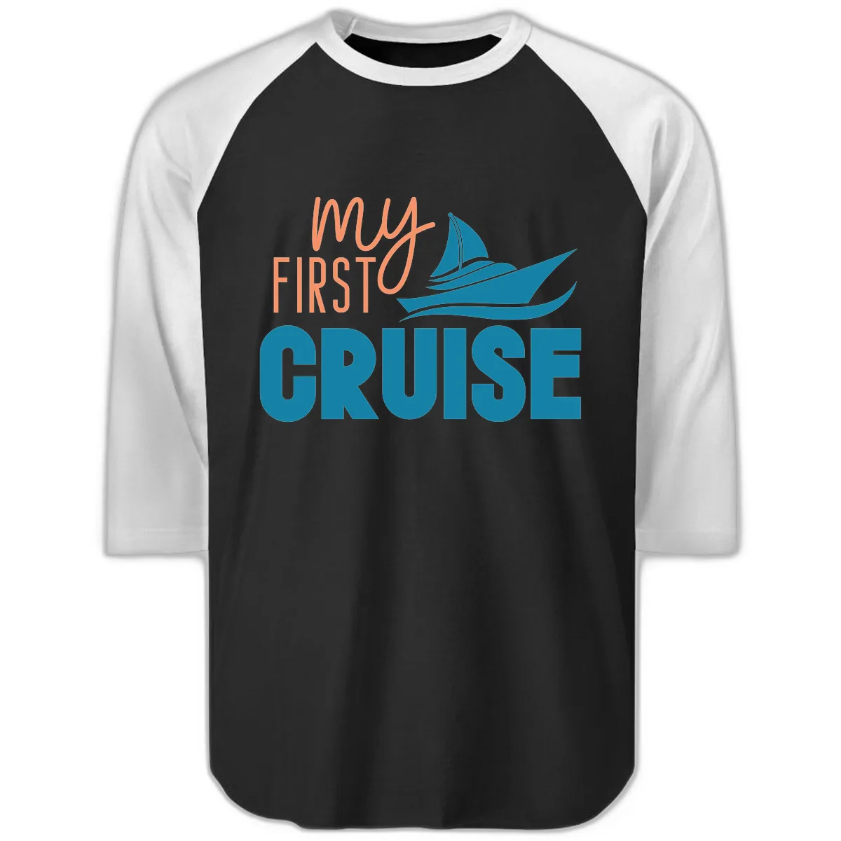 My First Cruise Raglan 3/4 in Black White