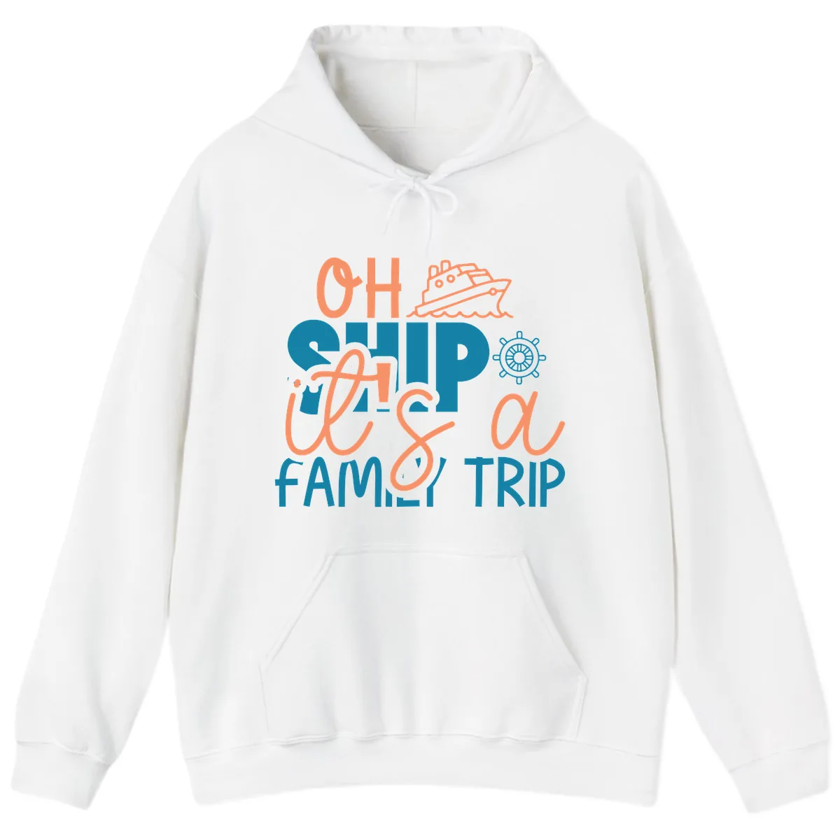 Oh Ship Family Cruise Trip Hoodie in White